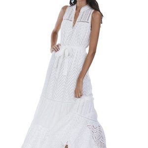 Allison New York Mixed Eyelet White Maxi Dress NWT